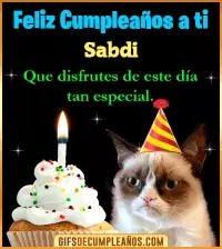 GIF Gato meme Feliz Cumpleaños Sabdi